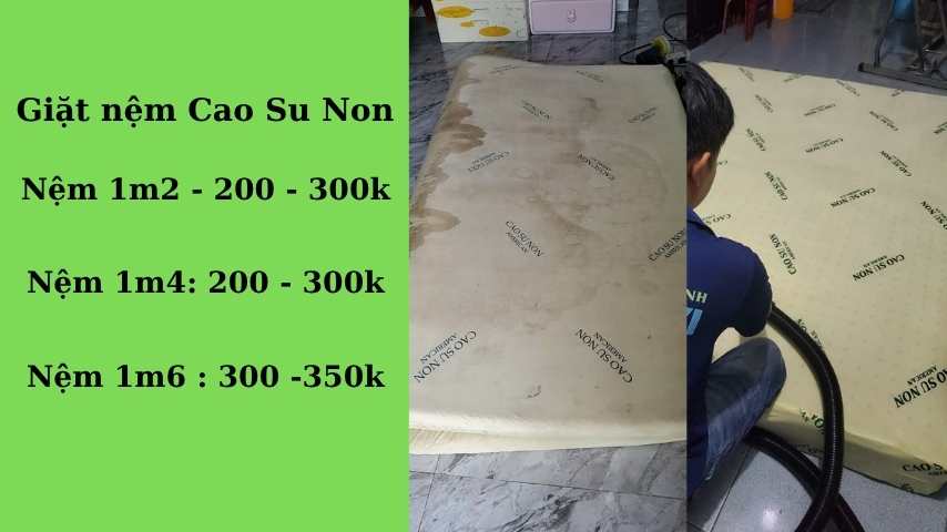 Giặt nệm cao su non